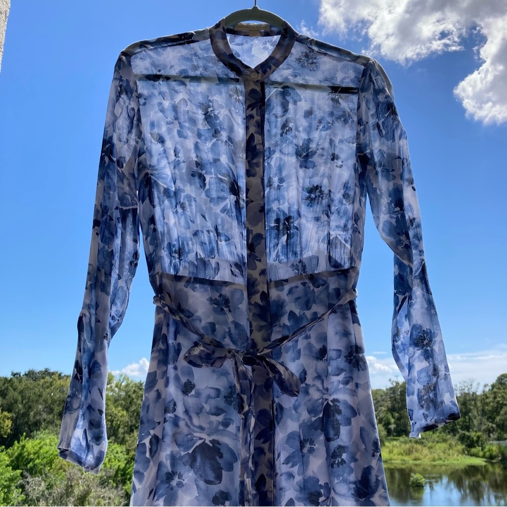 Chelsea & Violet Blue Floral Long Sleeve Dress